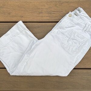 Chico’s Platinum White Denim Capri Jeans Staple Wide Leg Size 1
